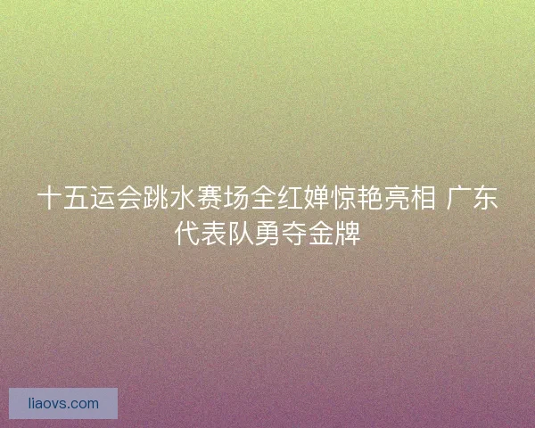 十五运会跳水赛场全红婵惊艳亮相 广东代表队勇夺金牌